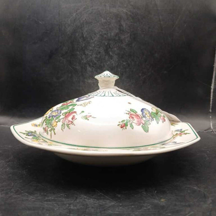Vintage Booths Old Staffordshire Covered Bowl