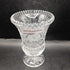Vintage Mid Century Cut Glass Vase with Floral Design