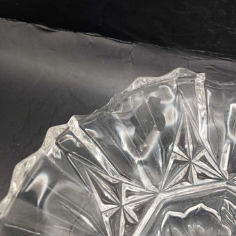 Vintage Federal Glass Company Crimped Edge Fluted Bowl 9