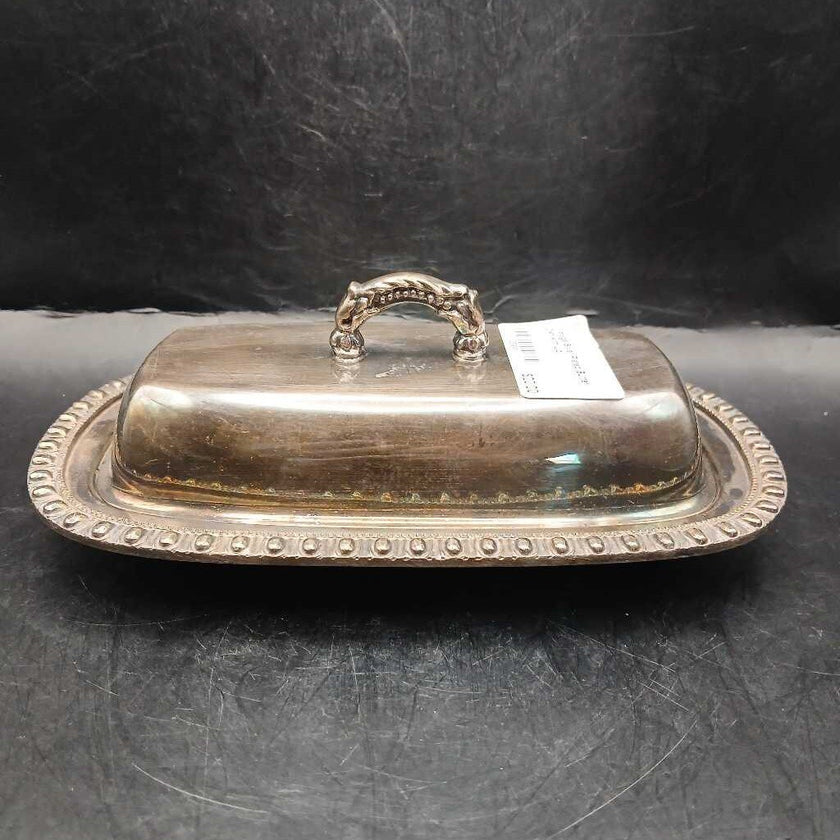 Vintage Silver Plated Butter Dish with Lid