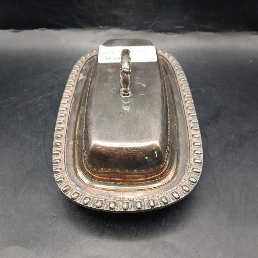 Vintage Silver Plated Butter Dish with Lid