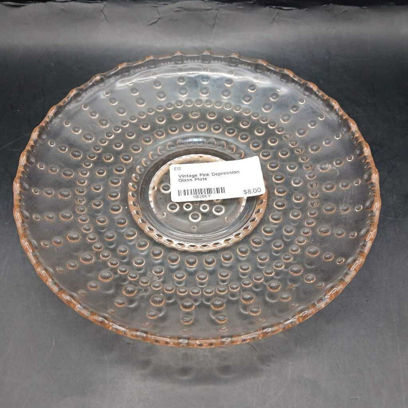 Vintage Pink Depression Glass Plate