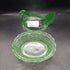 Vintage Clear Green Glass Hen on Nest