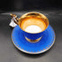 Antique German Cobalt Blue Porcelain Teacup and Saucer Set Circa late 1800s