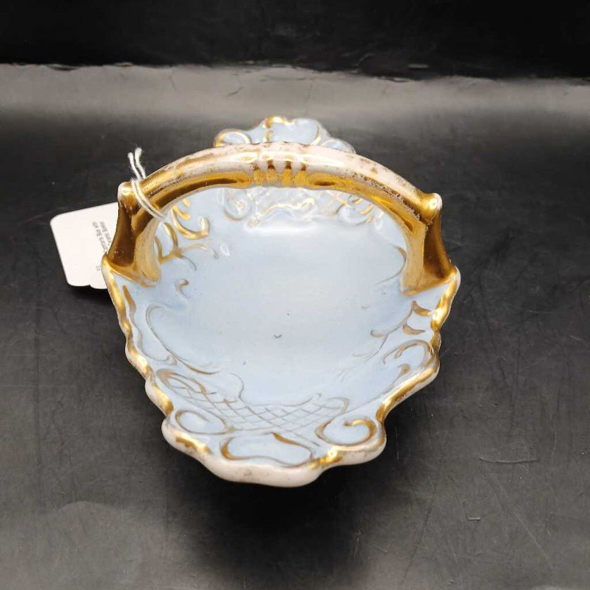 Corbin Comforts Blue with Gold Trim Ceramic Basket