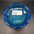 Vintage Blue Glass Ashtray with a Pebbled Texture and Flower Shape