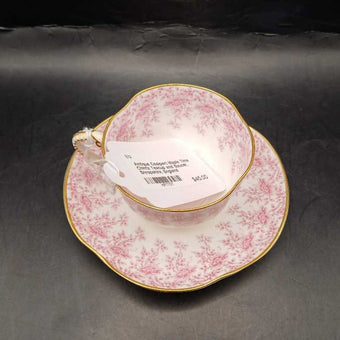 Antique Coalport Maple Time Chintz Teacup and Saucer, Shropshire, England
