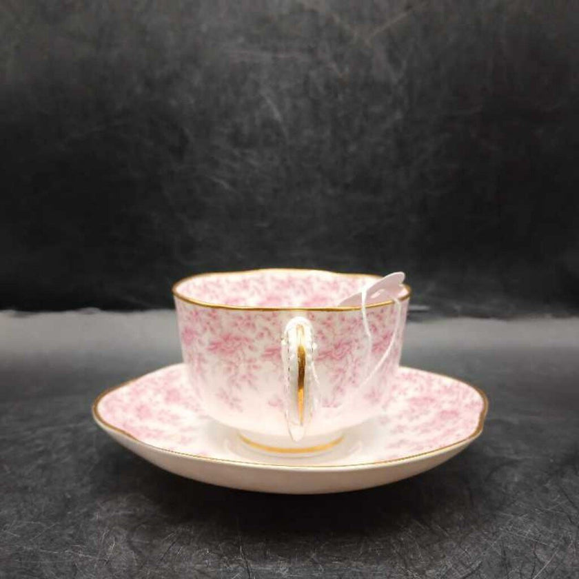 Antique Coalport Maple Time Chintz Teacup and Saucer, Shropshire, England
