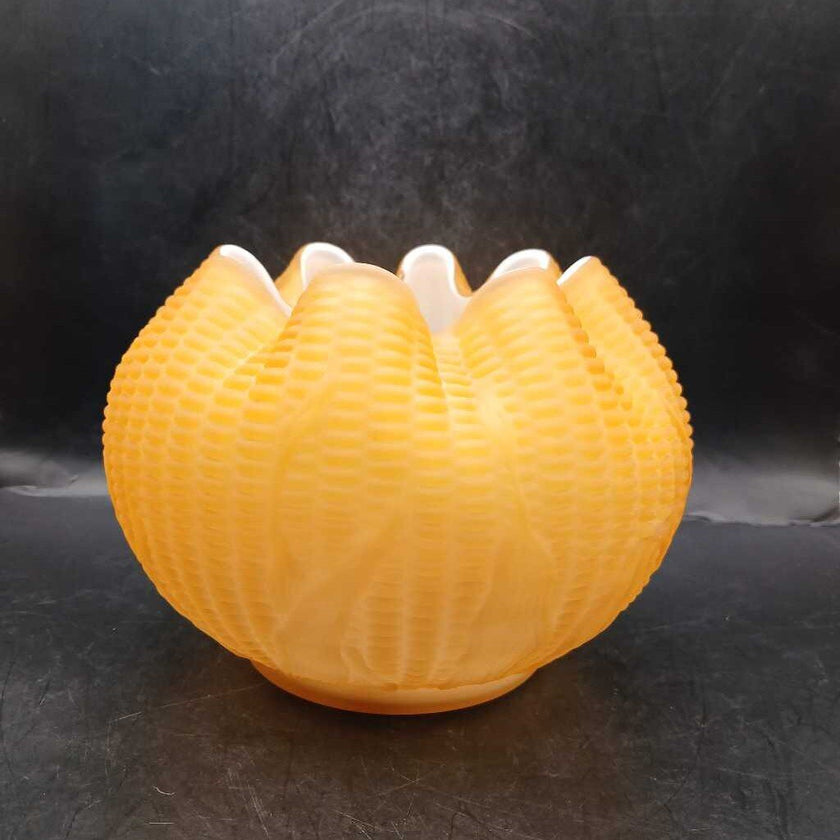 Fenton Maise Pattern Rose Bowl in Yellow