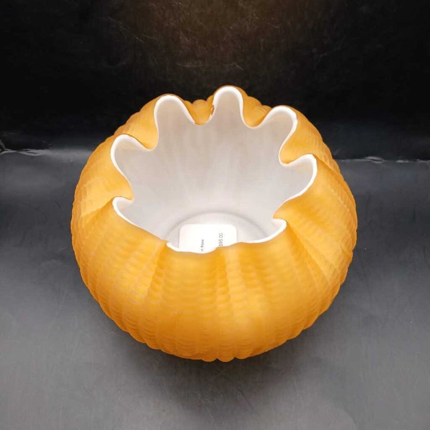 Fenton Maise Pattern Rose Bowl in Yellow