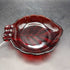 Vintage Ruby Red Leaf-shaped Glass Dish