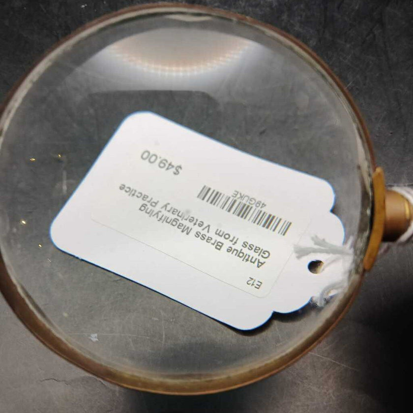 Antique Brass Magnifying Glass from Veterinary Practice