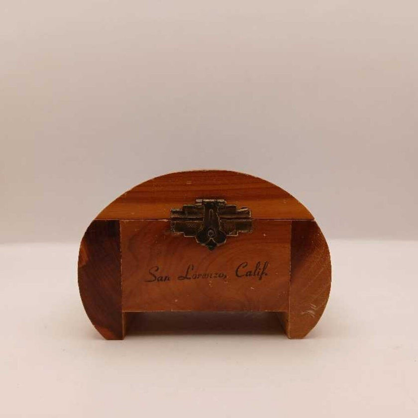 Vintage wood dome jewelry chest (P)