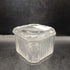 Vintage Federal Glass Square Refridgerator Dish with Vegetable Themed Lid and Ribbed Sides