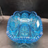 Vintage 1950s Temple Yutec Blue Cut Glass Bowl