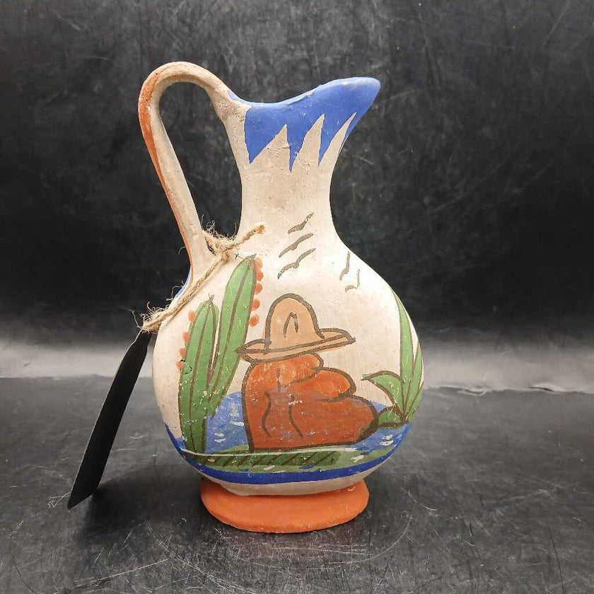 Vtg 1945 Mexican Pottery Pitcher