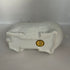 Vintage Mottahedeh Covered Porcelain White Goat with horns Trinket Box