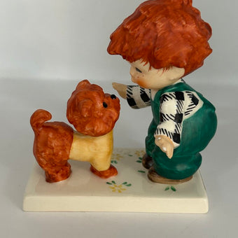 Vintage Goebel “Redheads” Figurine, Boy and His Dog, 