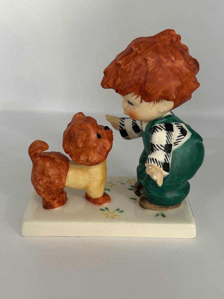 Vintage Goebel “Redheads” Figurine, Boy and His Dog, 