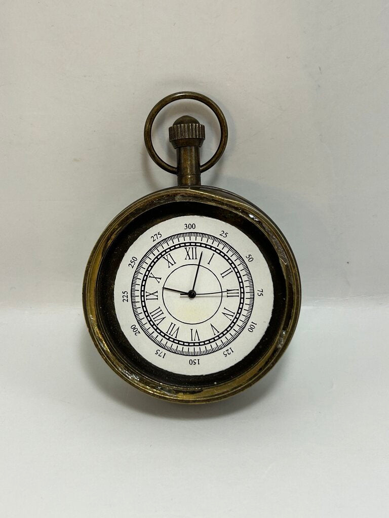 Antique Brass Domed Glass Tabletop Compass