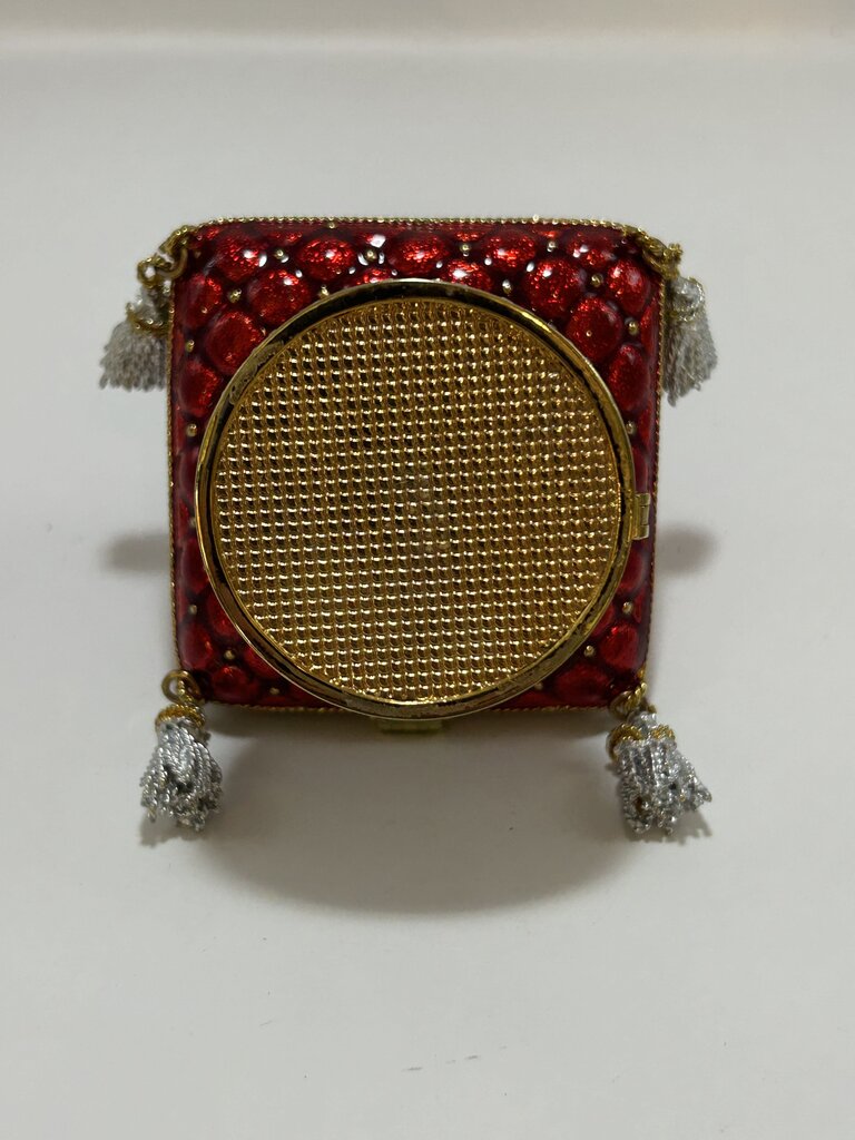Harrah's Hinged Enamel Rhinestone Trinket Box