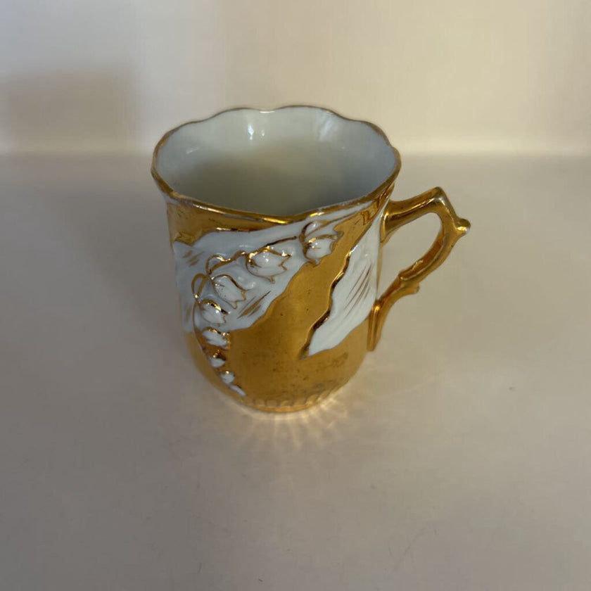 Antique Ott & Brewer Belleek-style Demitasse Teacup & Saucer