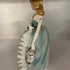 Vintage Lefton China porcelain Lady figurine with ruffled gown & purse #KE3205