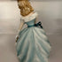 Vintage Lefton China porcelain Lady figurine with ruffled gown & purse #KE3205