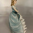 Vintage Lefton China porcelain Lady figurine with ruffled gown & purse #KE3205