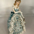 Vintage Lefton China porcelain Lady figurine with ruffled gown & purse #KE3205