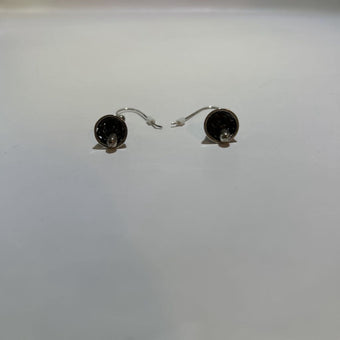 Vintage , 925 Sterling Silver Filigree Bell Dangle ,French hook earrings