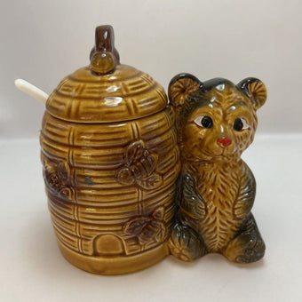 Bear and Beehive Honey Pot