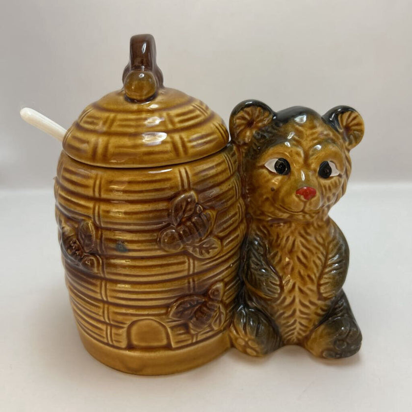 Bear and Beehive Honey Pot