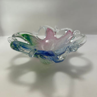 3904 Murano Art Glass Starfish Pink/Blue/Green Bowl
