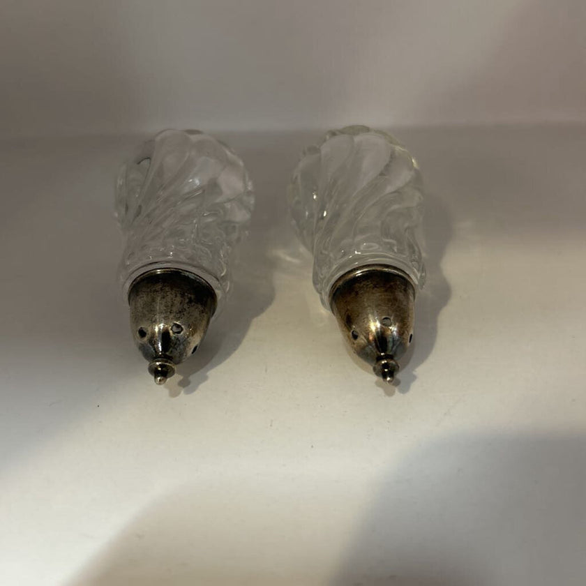 Swirl Salt & Pepper Shakers, Silver Plated