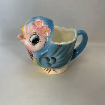 Vintage Lefton 1950's Collectible Bluebird Creamer Hand-painted, made in Japan