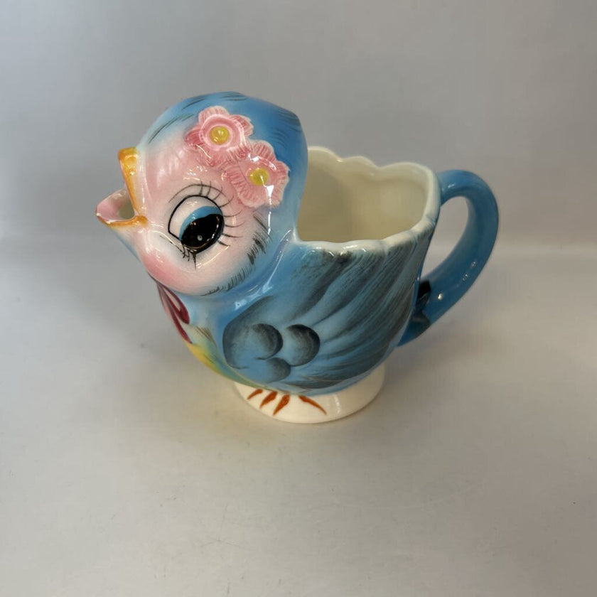Vintage Lefton 1950's Collectible Bluebird Creamer Hand-painted, made in Japan