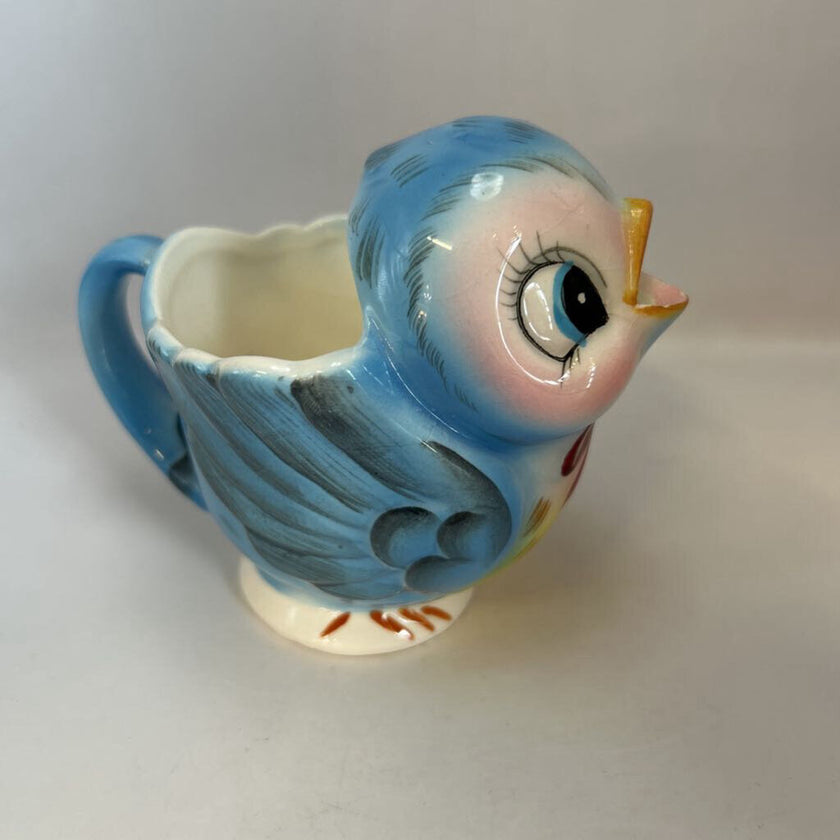 Vintage Lefton 1950's Collectible Bluebird Creamer Hand-painted, made in Japan