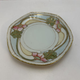 Antique Nippon Hand-painted Demitasse Cup & Saucer with Floral Motifs