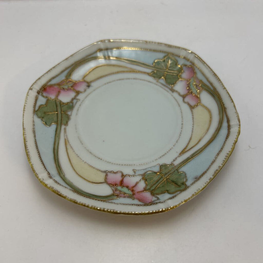 Antique Nippon Hand-painted Demitasse Cup & Saucer with Floral Motifs