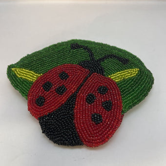Vintage C. Marie Beaded Ladybug Coin Purse