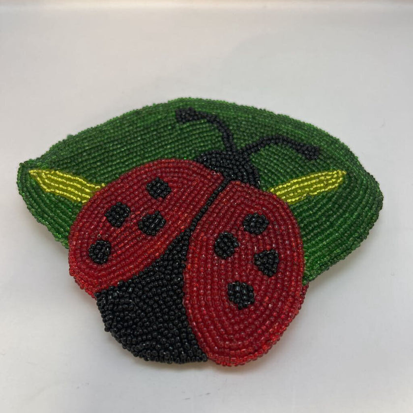 Vintage C. Marie Beaded Ladybug Coin Purse