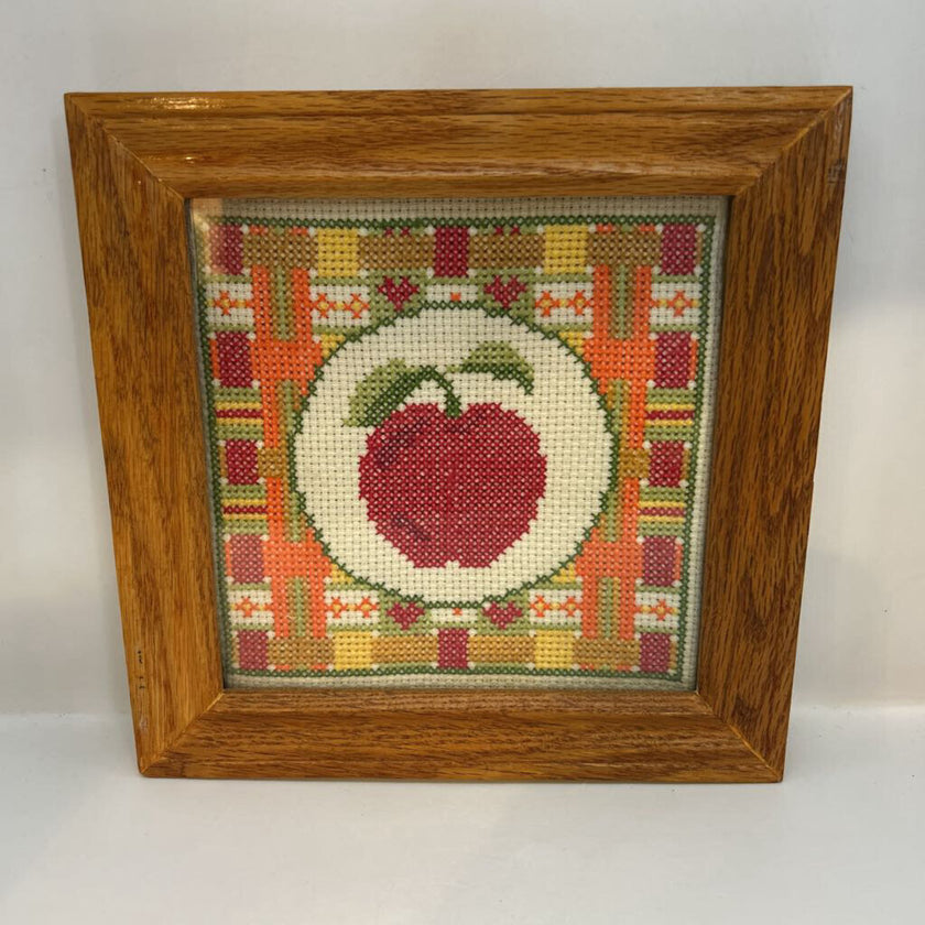 Vintage Apple Crossstitch Framed