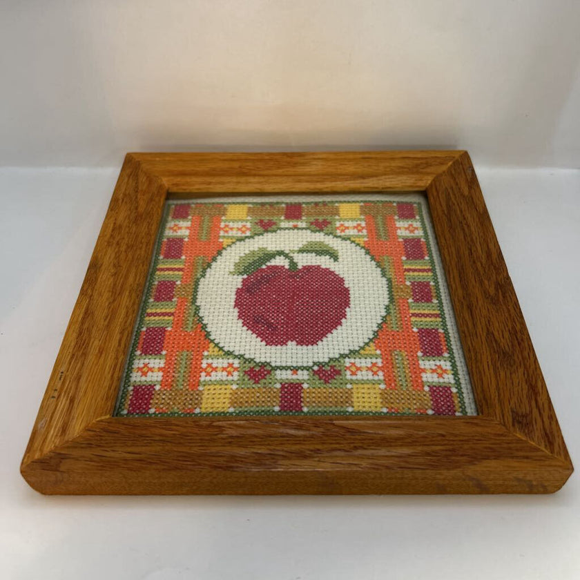 Vintage Apple Crossstitch Framed