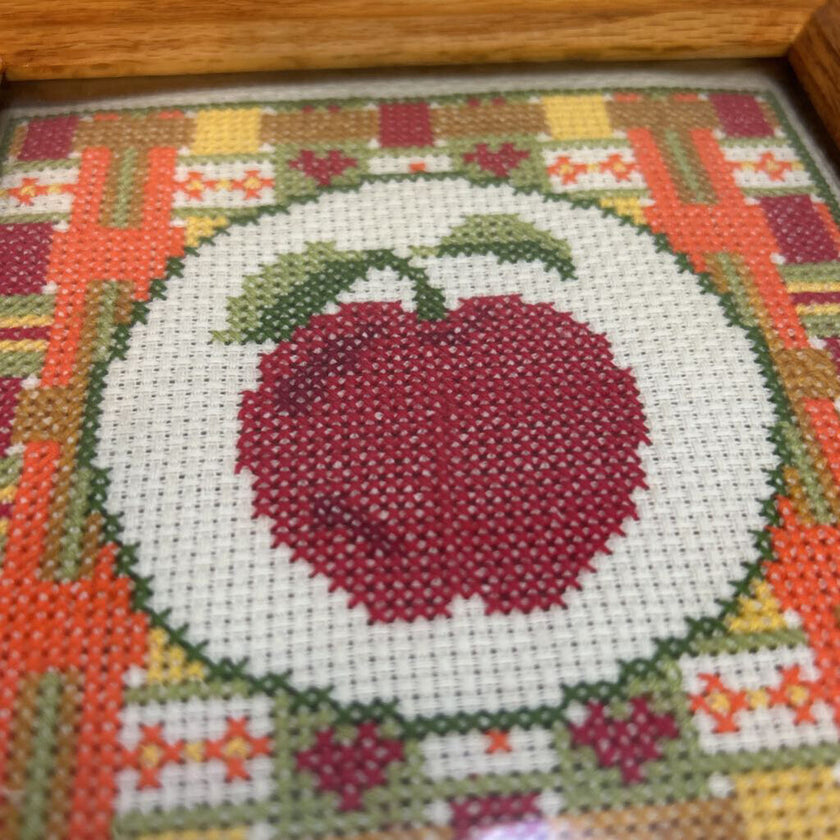 Vintage Apple Crossstitch Framed