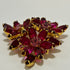 Vintage Juliana Delizza Elster Navette Flower Rhinestone Brooch