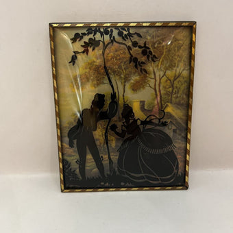 Vintage Reverse Painted Silhouette Picture
