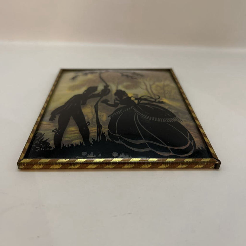 Vintage Reverse Painted Silhouette Picture