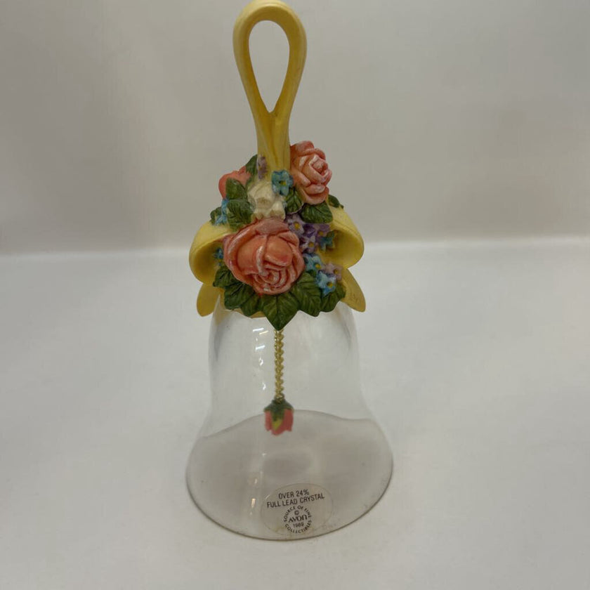 Avon 1989 Floral Crystal Lead Bell