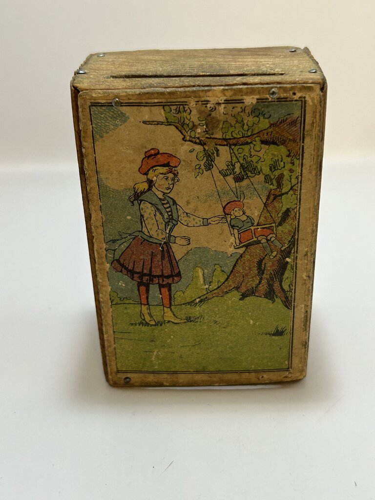 Victorian Lithographed Wood Donation Box *RARE